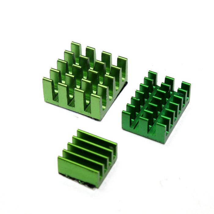 kit 3 disipadores verdes para raspberry 3B+