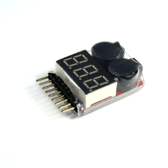 Medidor de voltaje con buzzer para baterías Lipo 1-8S