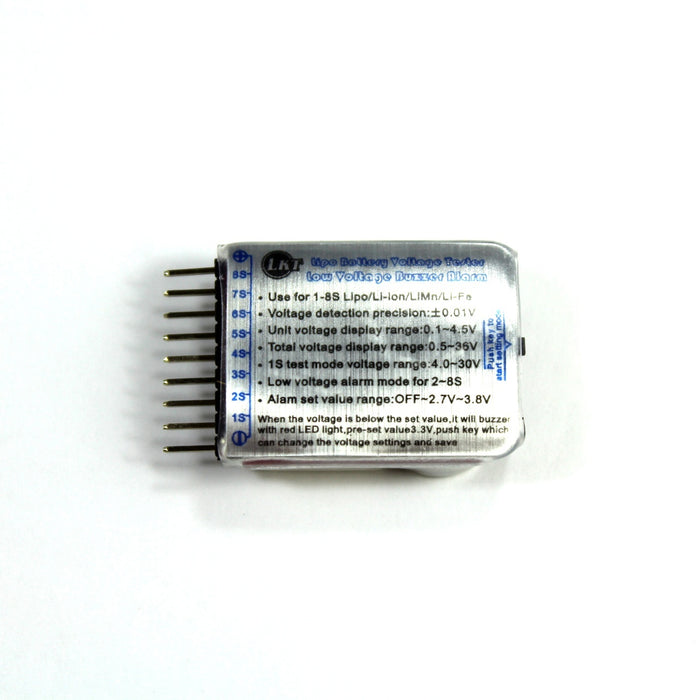 Medidor de voltaje con buzzer para baterías Lipo 1-8S