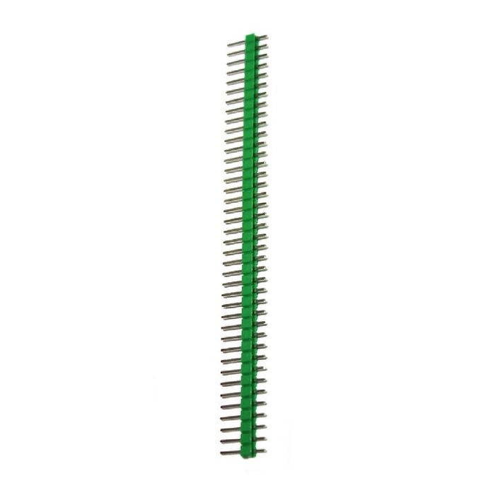 Paquete de 100pz de Tira de 40 Pines tipo Macho Cuadrado Verde