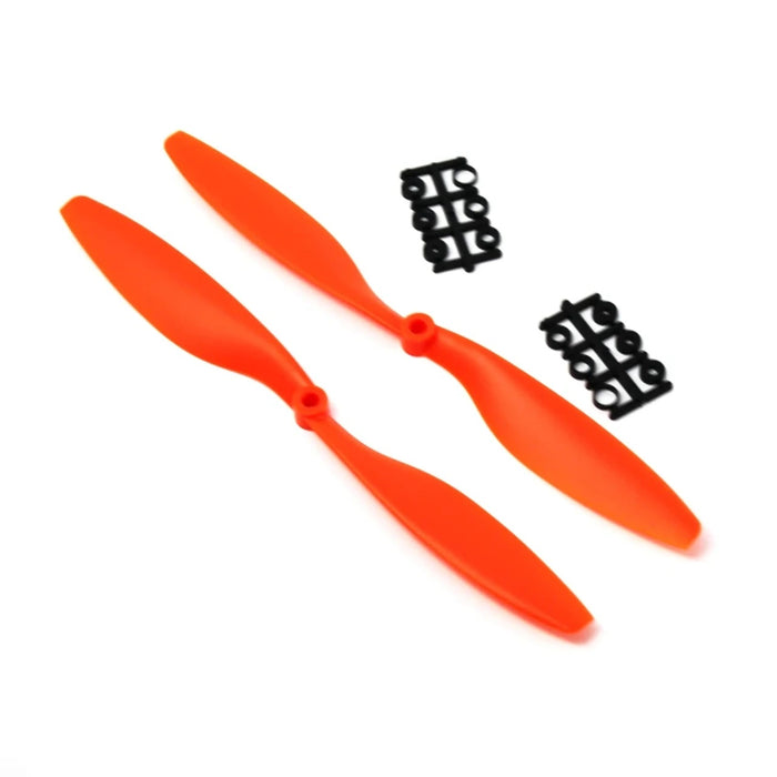Par de hélices, propelas de nylon 10x4.5 Naranja para drone